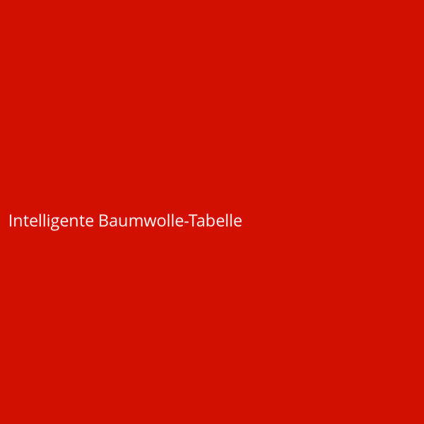 Intelligente Baumwolle-Tabelle